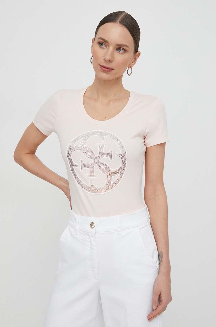 Levně Tričko Guess růžová barva, W4GI29 J1314