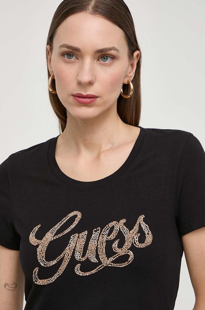 

Тениска Guess в черно W4GI30 J1314, Черен