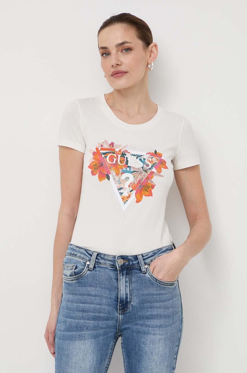 

Тениска Guess в бежово W4GI62 J1314, Бежов
