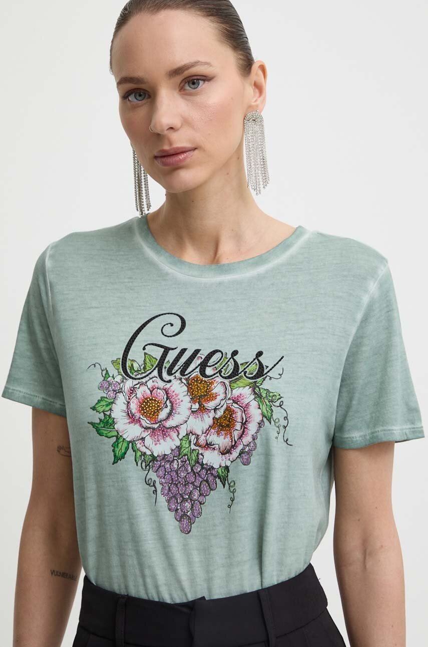 

Тениска Guess в зелено W4GI49 K9SN1, Зелен