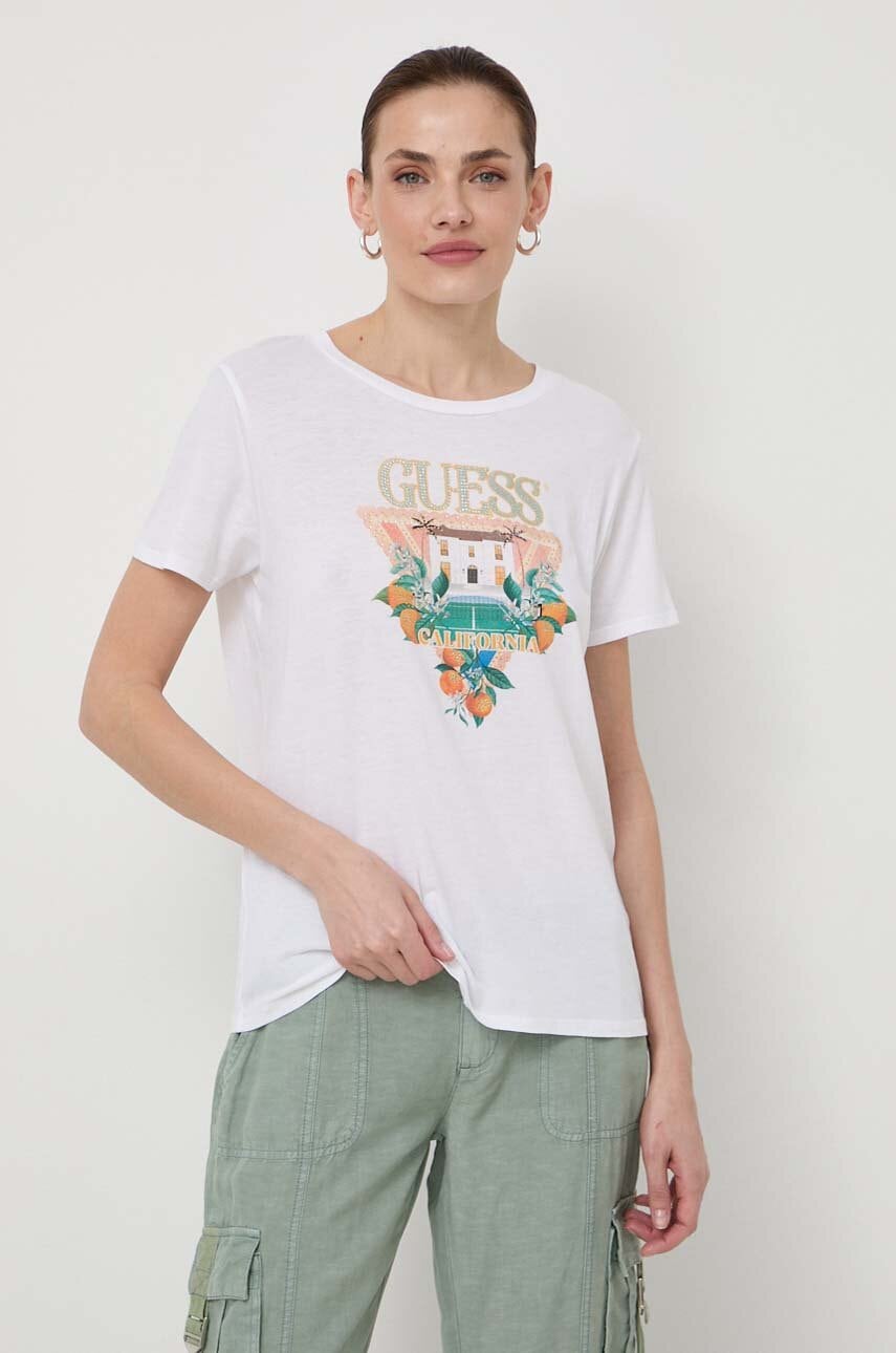 Levně Tričko Guess bílá barva, W4GI53 K9SN1