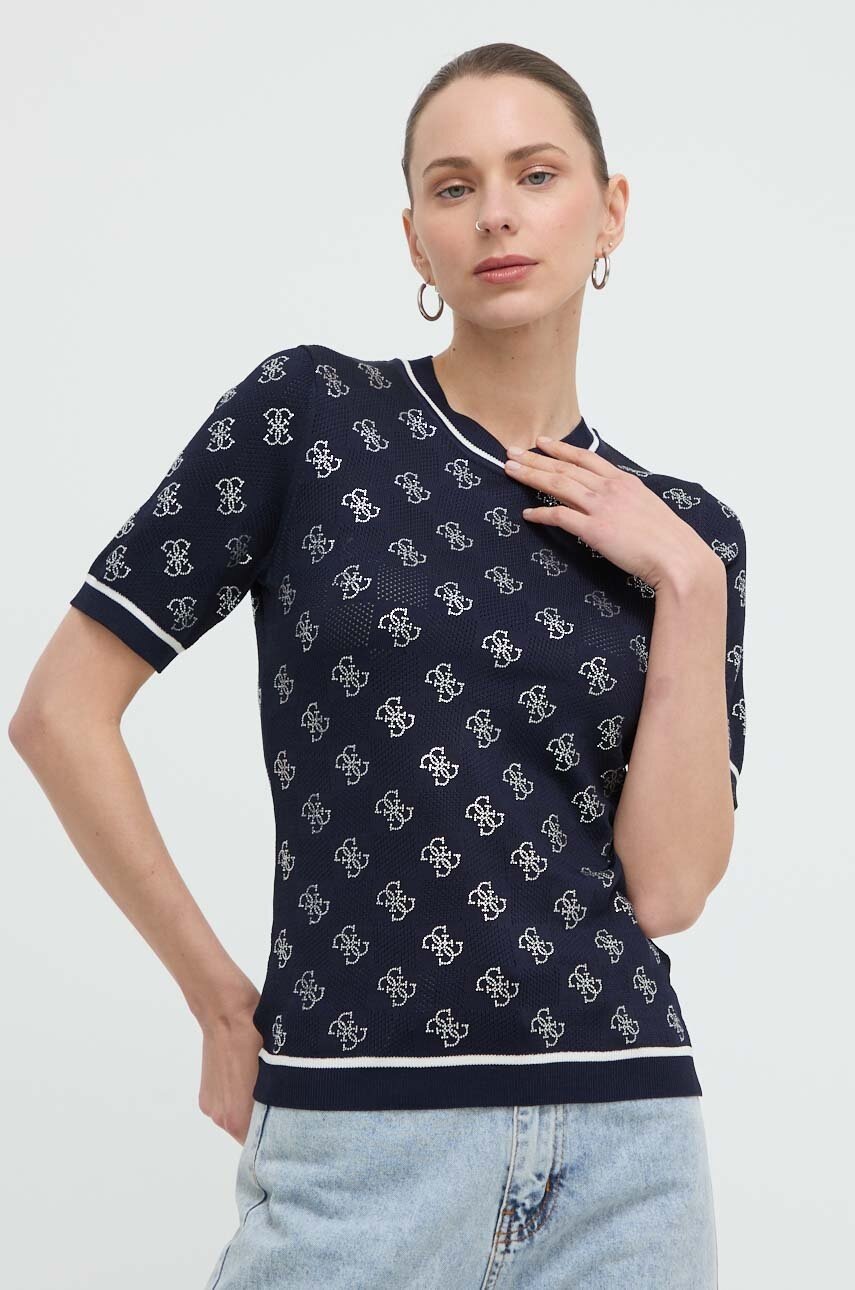 

Тениска Guess ROSIE в тъмносиньо W4GR05 Z3D60, Тъмносин