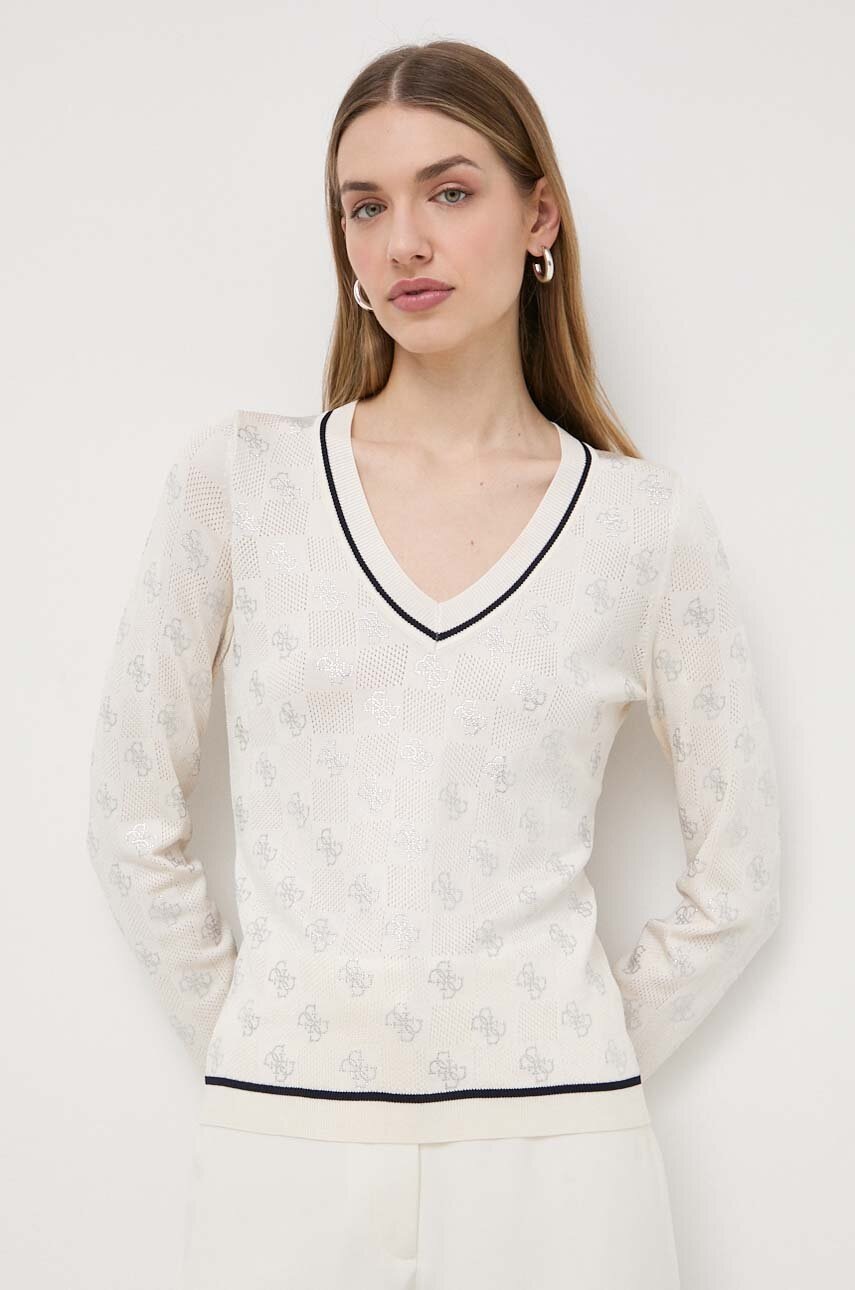 

Пуловер Guess ROSIE дамски в бежово от лека материя W4GR07 Z3D60, Бежов