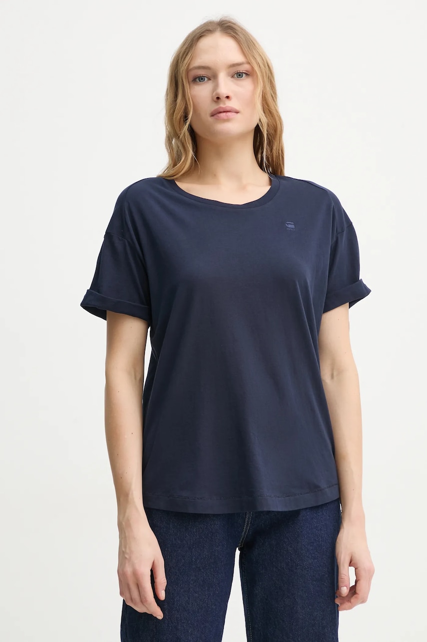 G-Star Raw tricou din bumbac femei, culoarea albastru marin G-Star Raw tricou din bumbac femei, culoarea albastru marin
