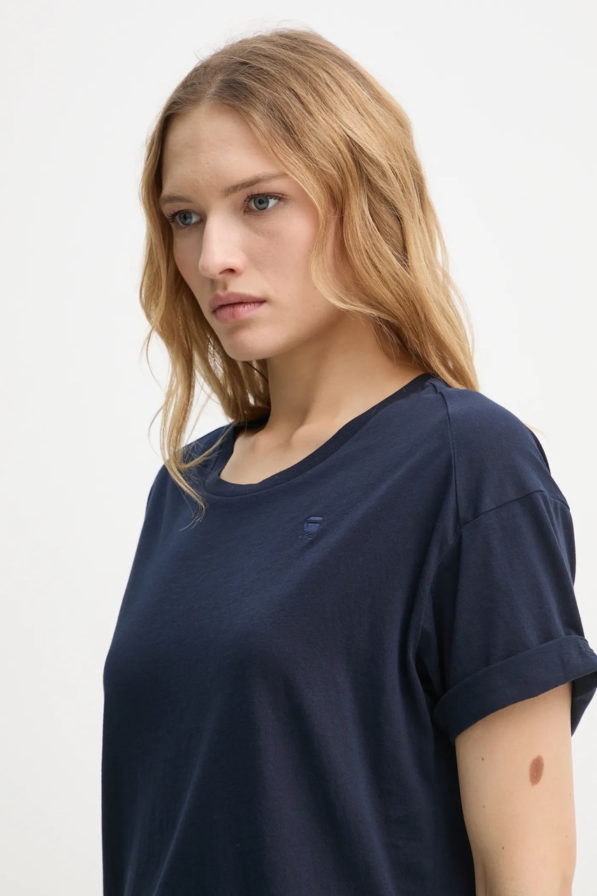Бавовняна футболка G-Star Raw жіночий колір синій 