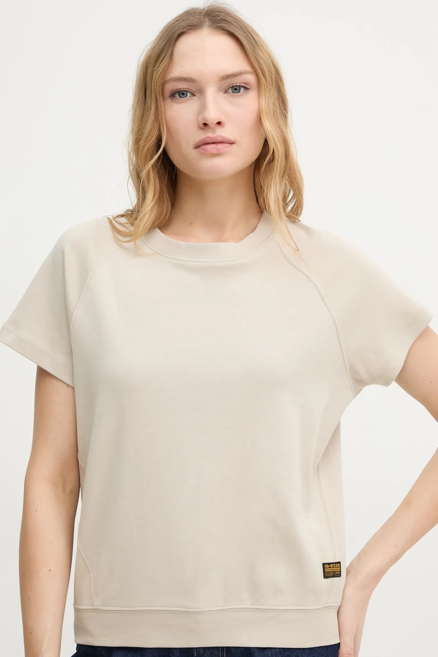 G-Star tricou din bumbac femei, culoarea bej