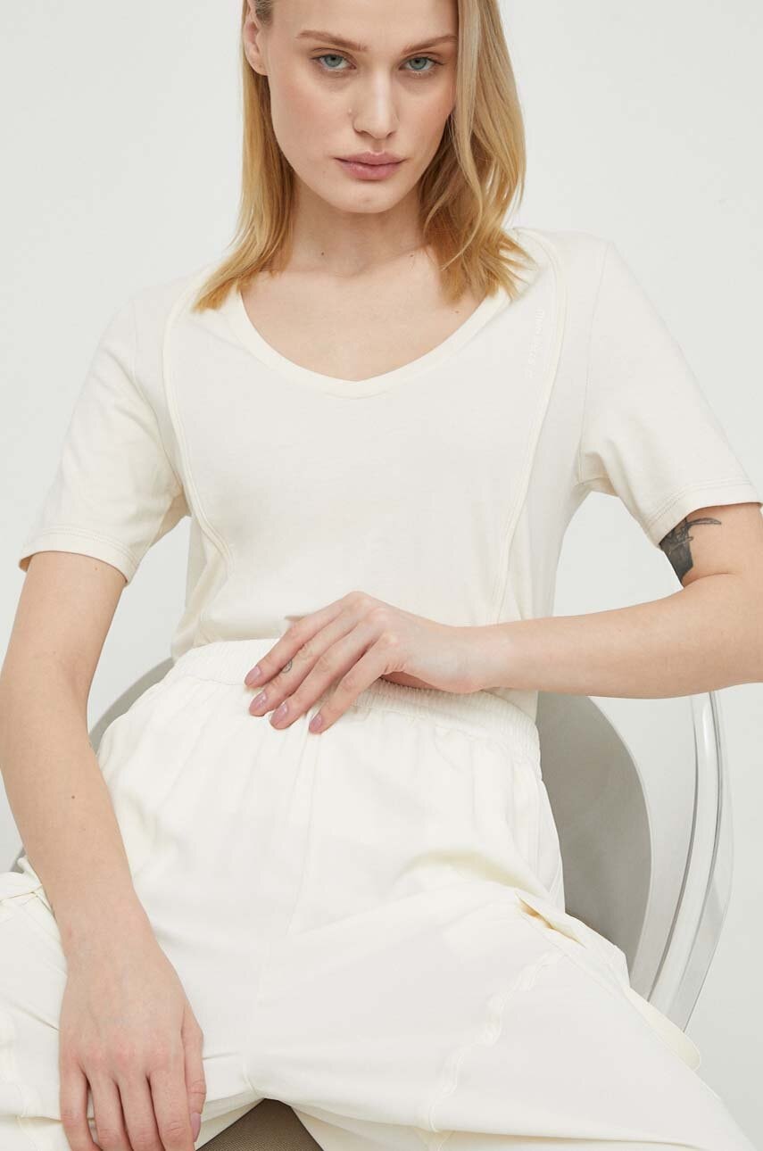 G-Star tricou din bumbac femei, culoarea bej