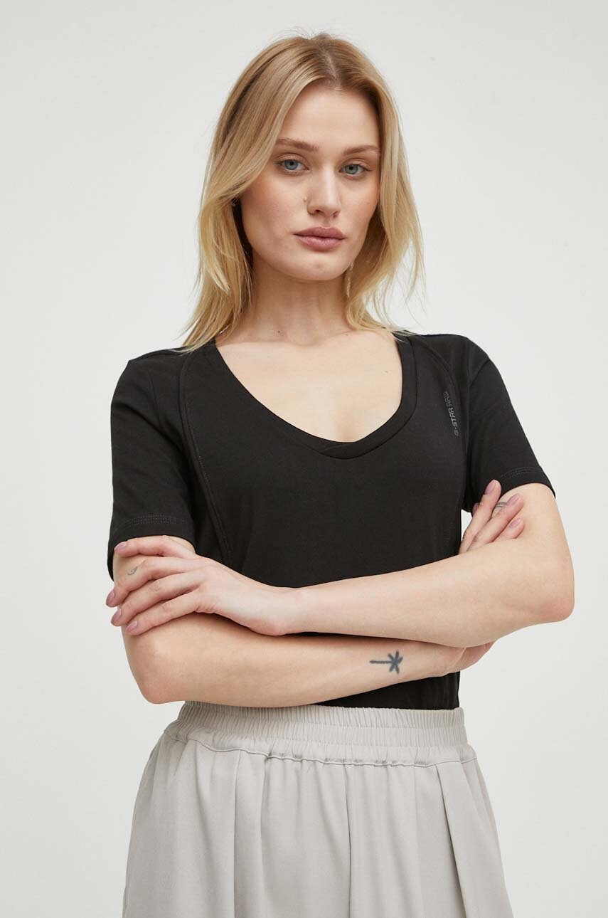 G-Star tricou din bumbac femei, culoarea negru