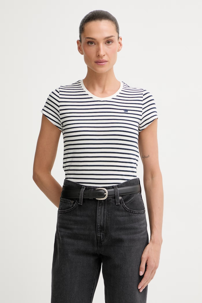 Levně G-Star tričko dámské bavlněné Stripe eyben slim v t 2.0