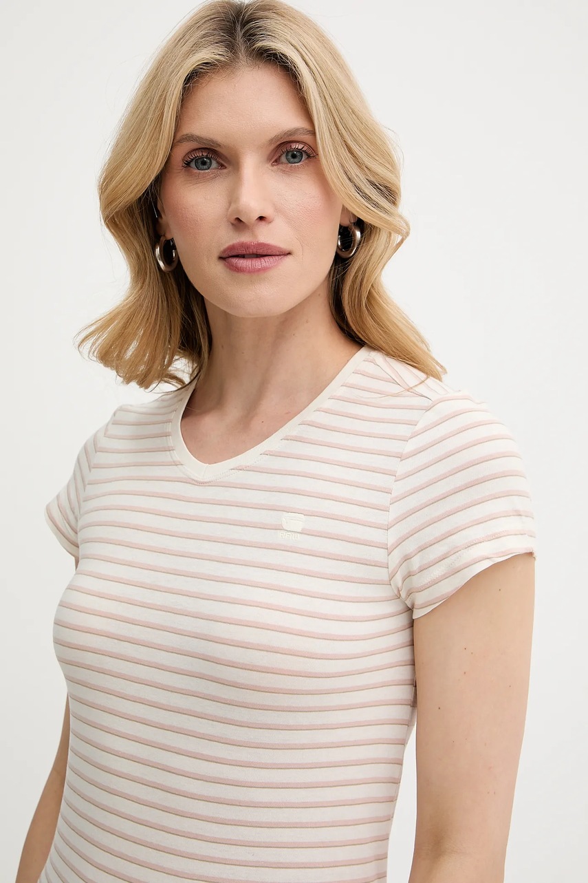 Βαμβακερό μπλουζάκι G-Star Raw χρώμα: πράσινο φωτογραφία