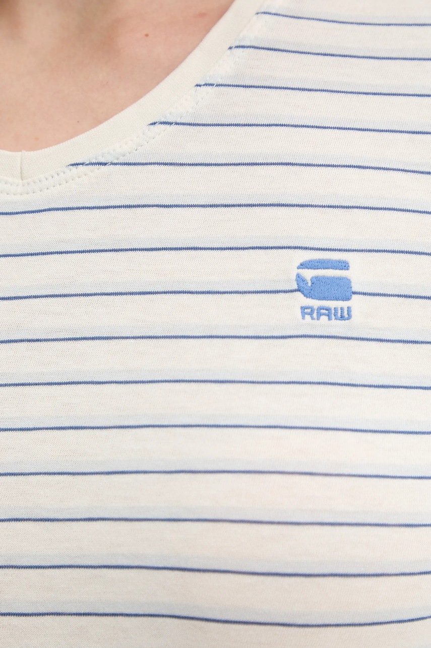 Βαμβακερό μπλουζάκι G-Star Raw χρώμα: πράσινο φωτογραφία