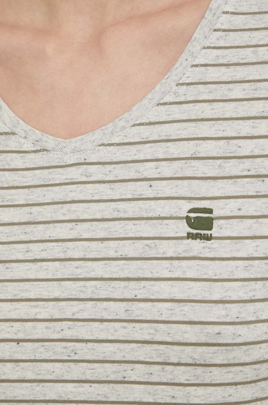 Βαμβακερό μπλουζάκι G-Star γυναικεία, χρώμα: γκρι φωτογραφία