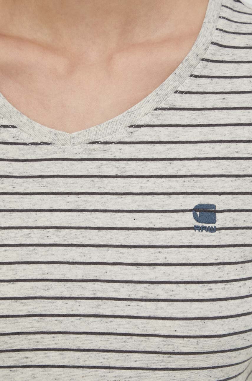 Βαμβακερό μπλουζάκι G-Star γυναικεία, χρώμα: γκρι φωτογραφία