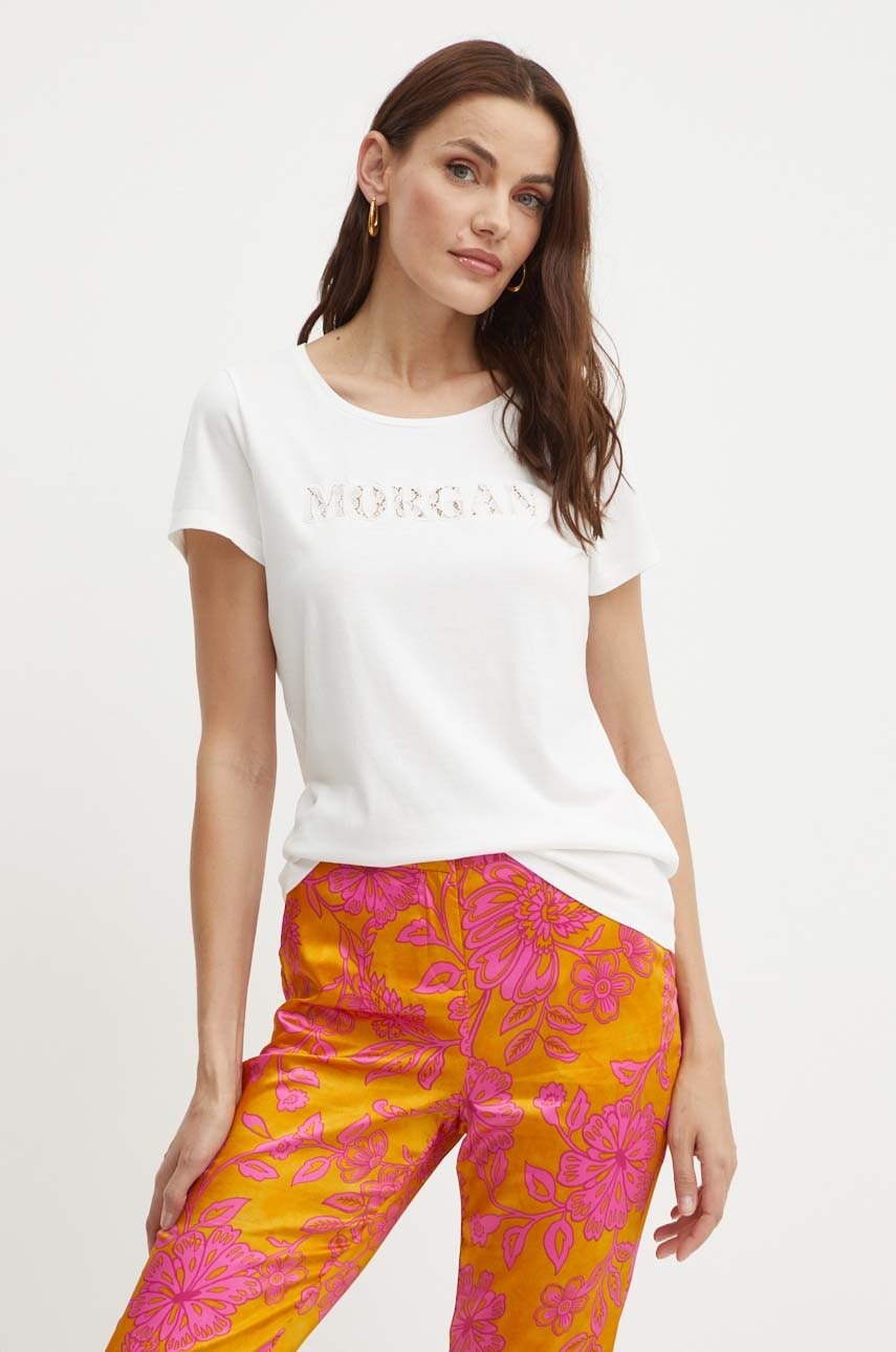 Morgan tricou DOMA femei, culoarea alb, DOMA