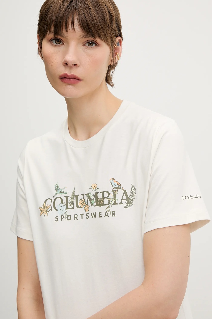 Βαμβακερό μπλουζάκι Columbia χρώμα: μαύρο φωτογραφία