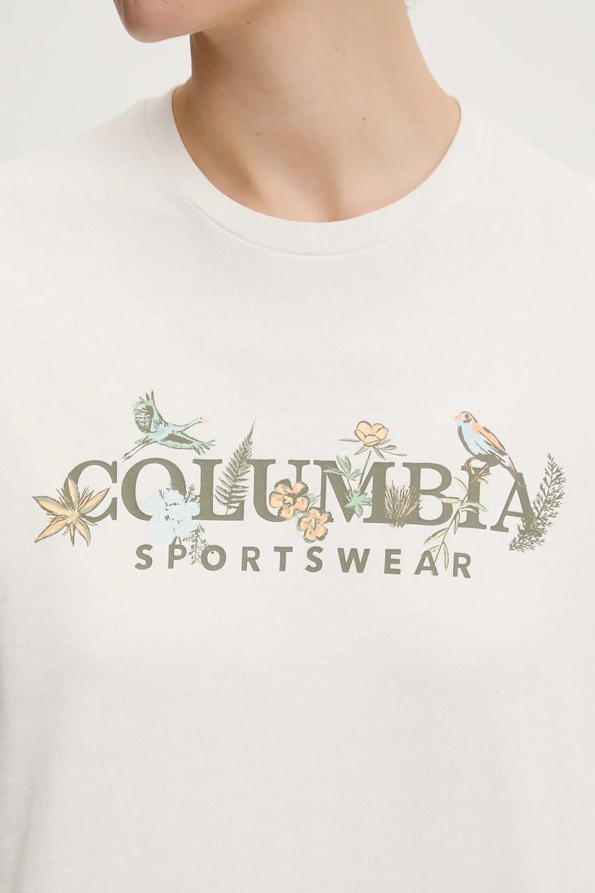 Βαμβακερό μπλουζάκι Columbia χρώμα: μαύρο φωτογραφία