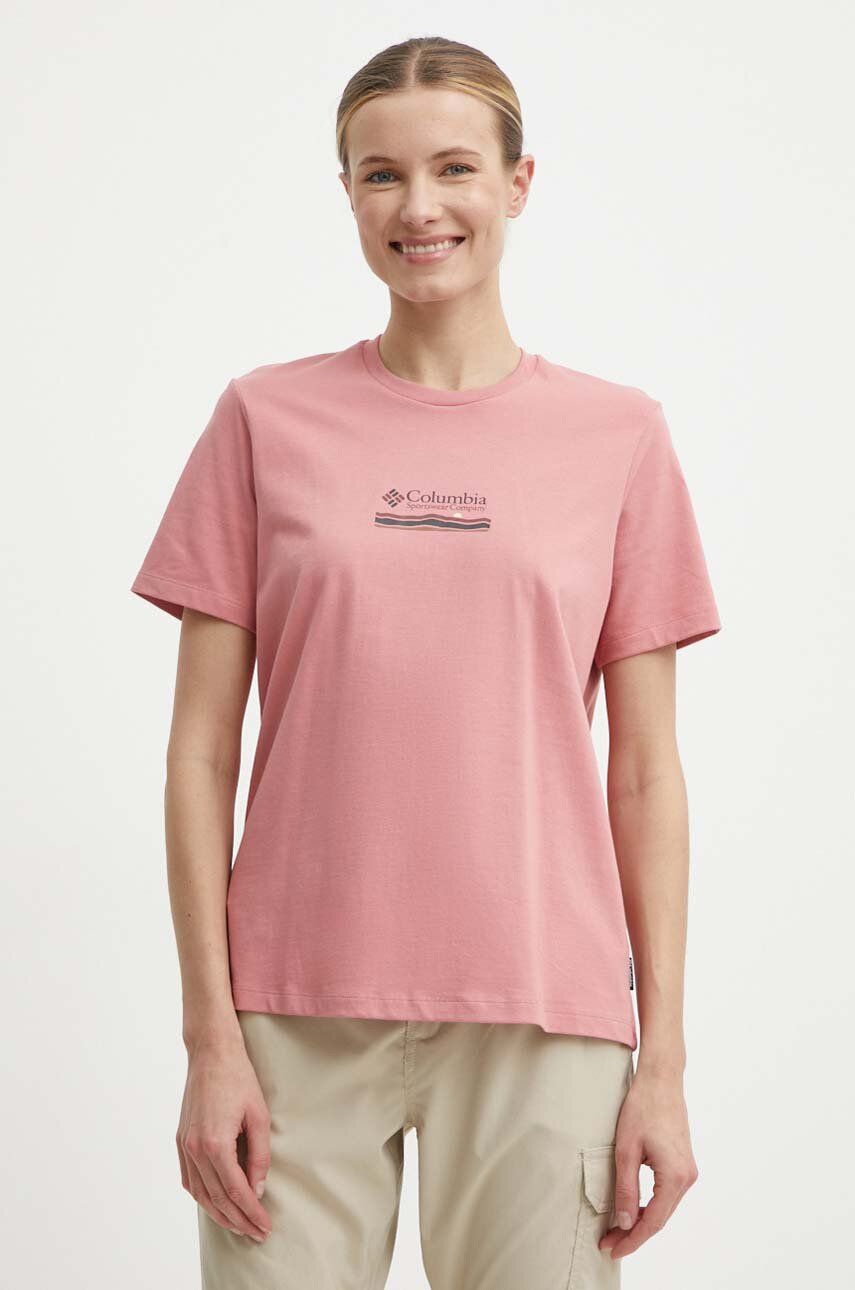 Columbia tricou din bumbac Boundless Beauty femei, culoarea roz, 2036581
