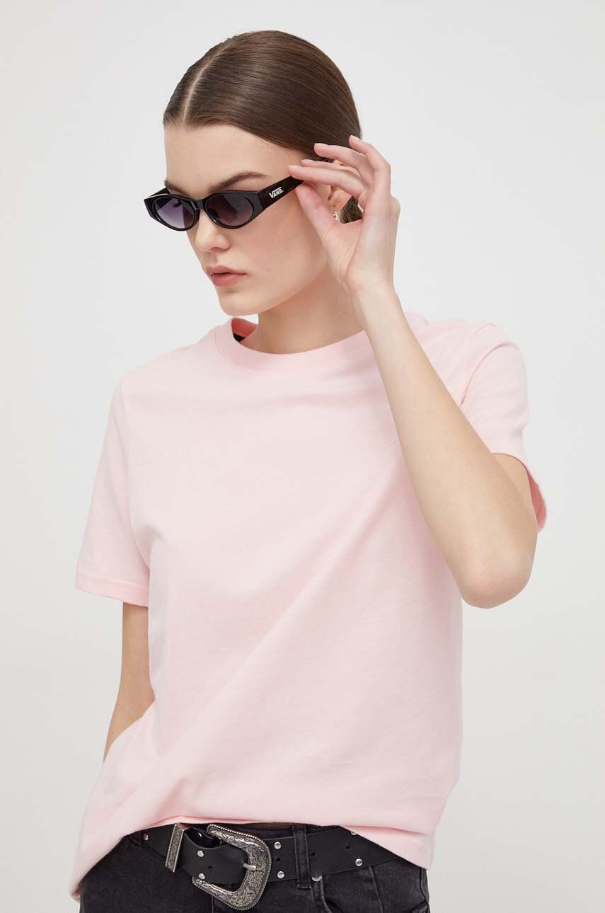 Superdry tricou din bumbac femei, culoarea roz
