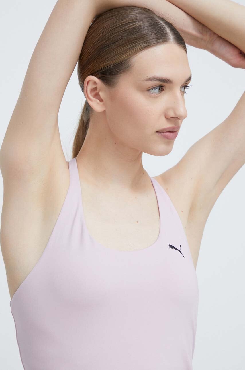 Puma top de yoga STUDIO ULTRABARE culoarea roz, 524836