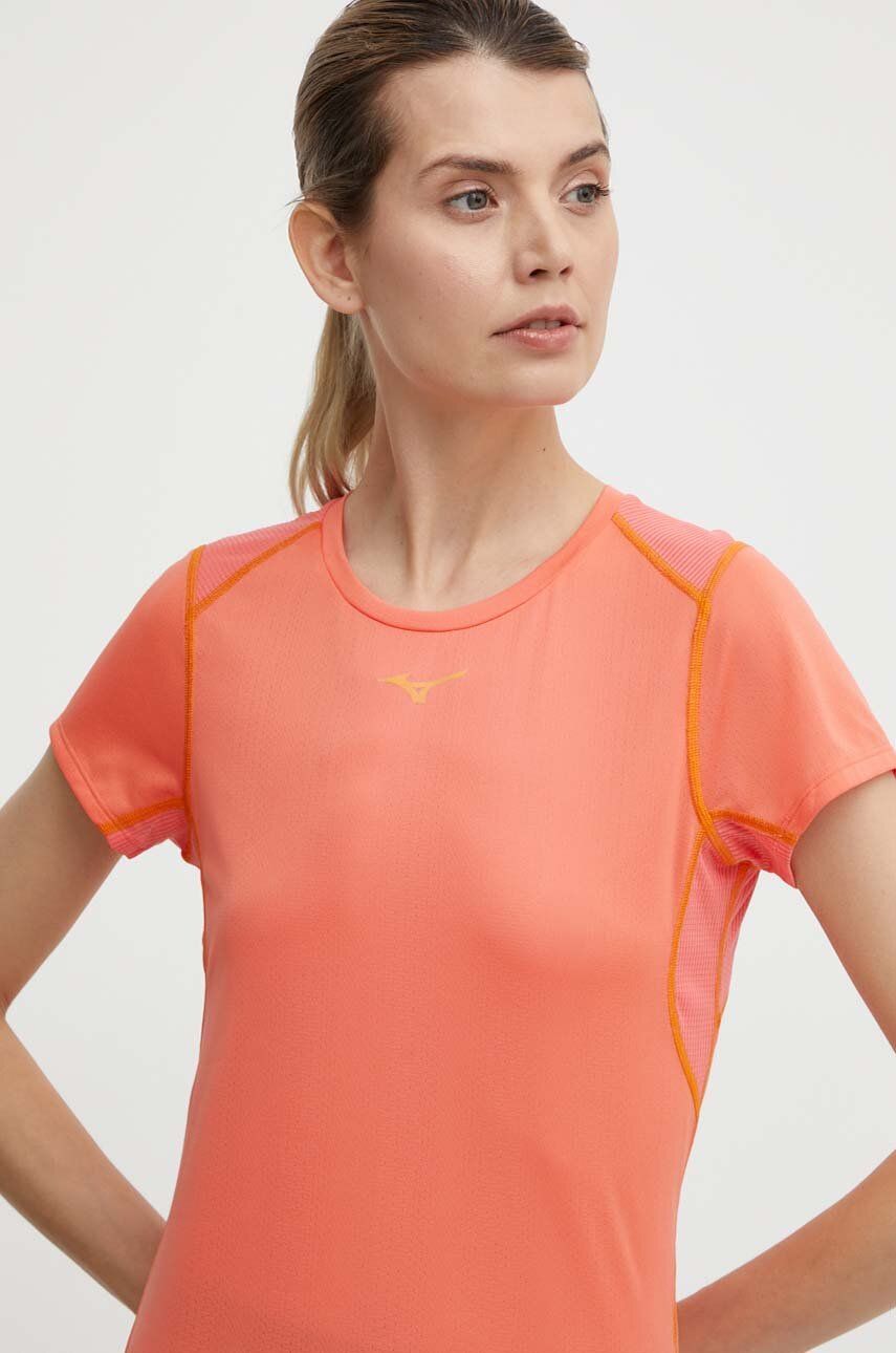 Mizuno tricou de alergare DryAeroFlow culoarea portocaliu, J2GAB204