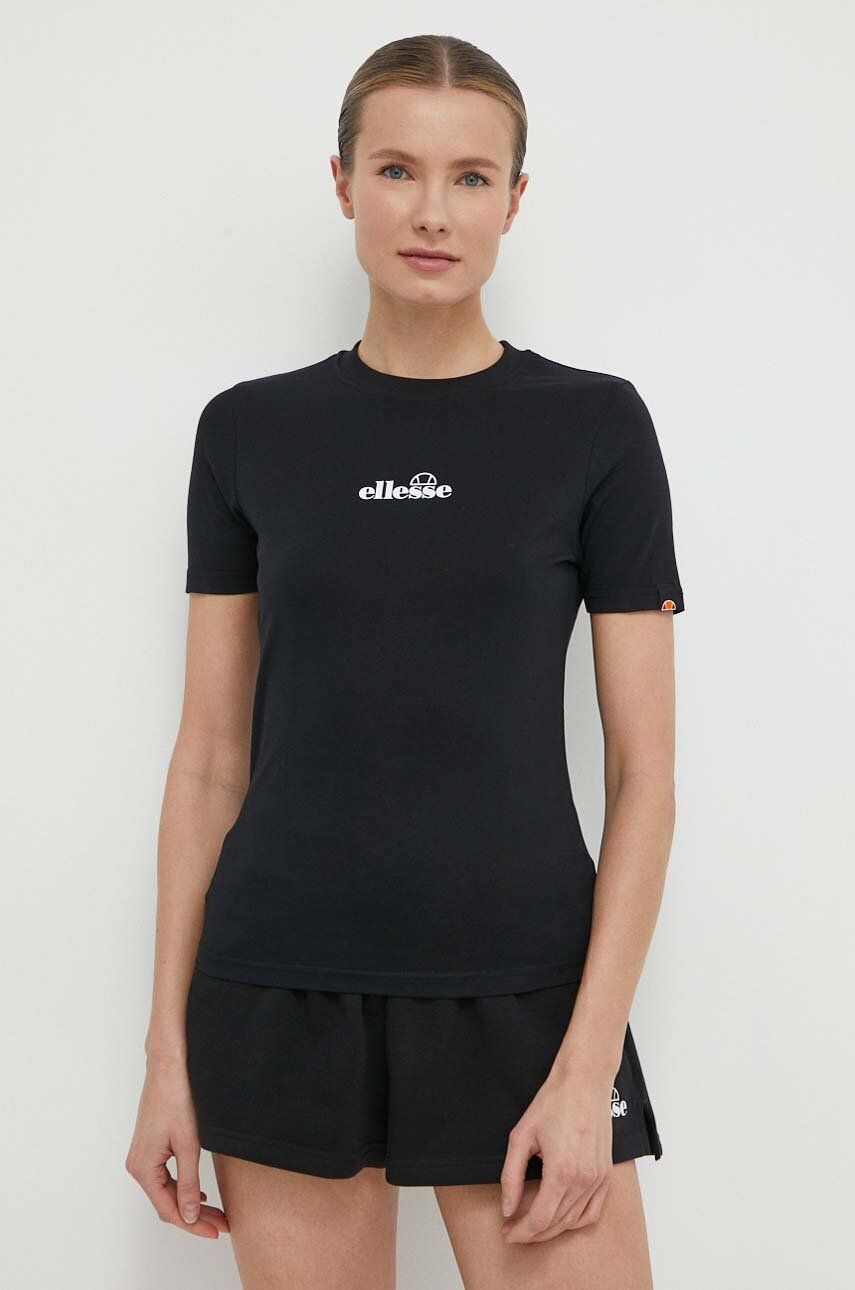 Ellesse tricou din bumbac Beckana Tee femei, culoarea negru, SGP16458