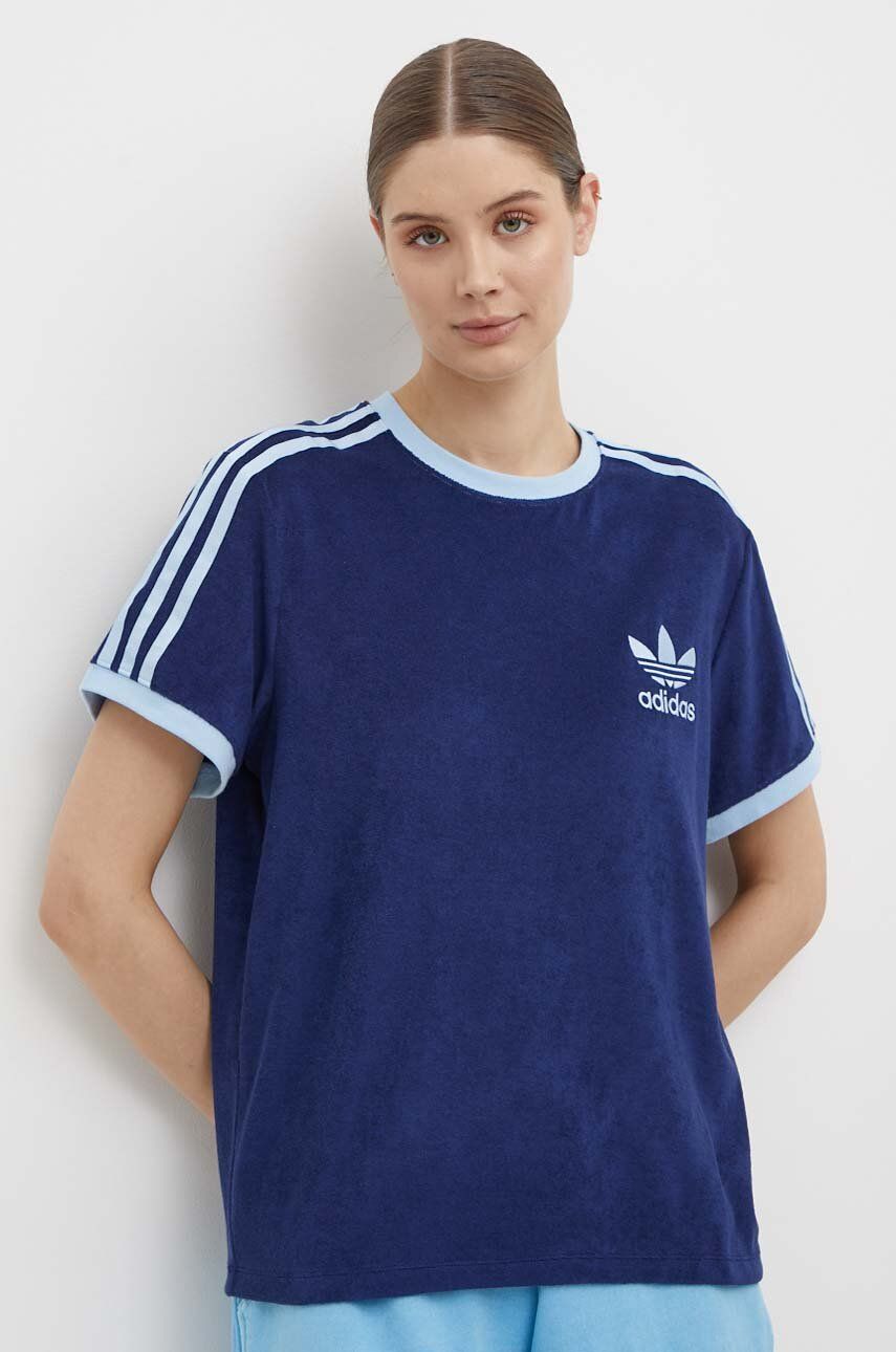 adidas Originals tricou femei, culoarea albastru marin, IR7465