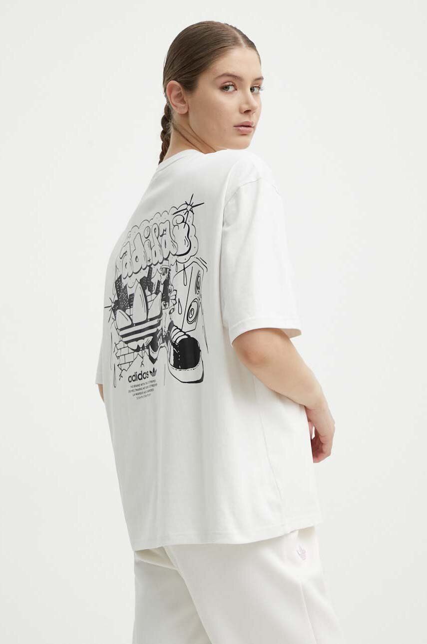 adidas Originals tricou din bumbac femei, culoarea alb, IS2845