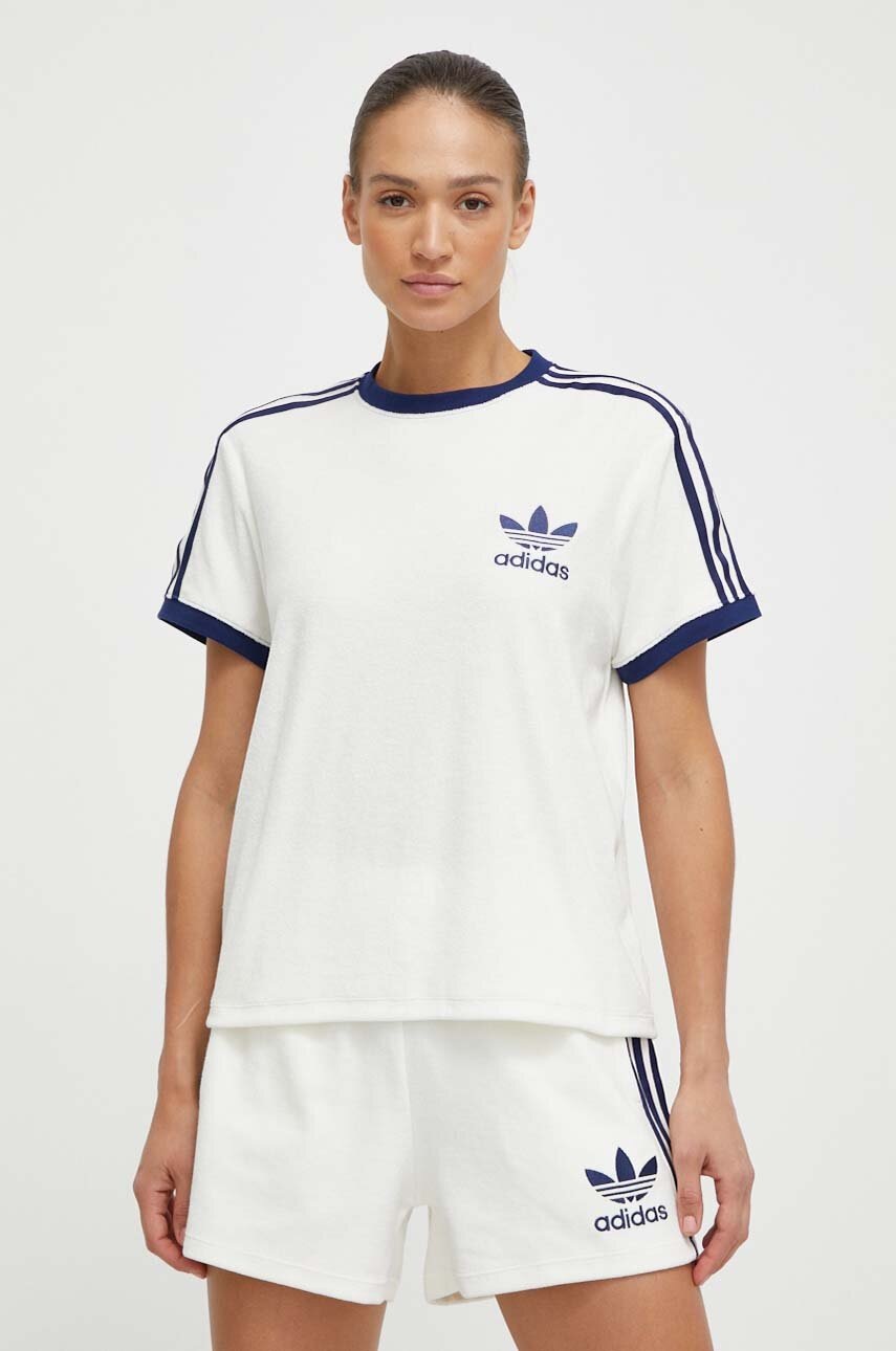 adidas Originals tricou Terry femei, culoarea alb, IT9842