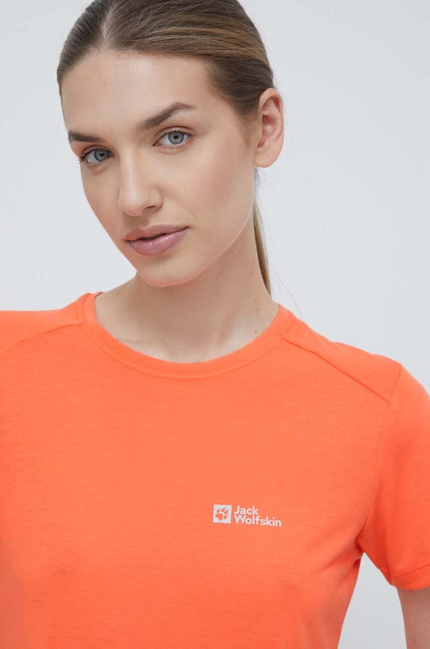 Αθλητικό μπλουζάκι Jack Wolfskin Vonnan χρώμα: πορτοκαλί, 1810061 φωτογραφία