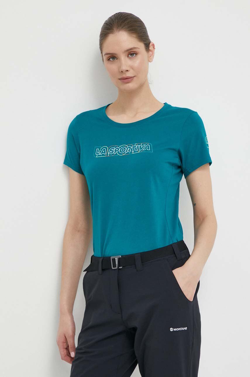 LA Sportiva tricou Outline femei, culoarea verde, G20733733