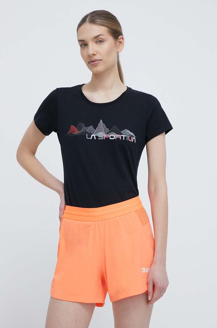 LA Sportiva tricou Peaks femei, culoarea negru, O18999322
