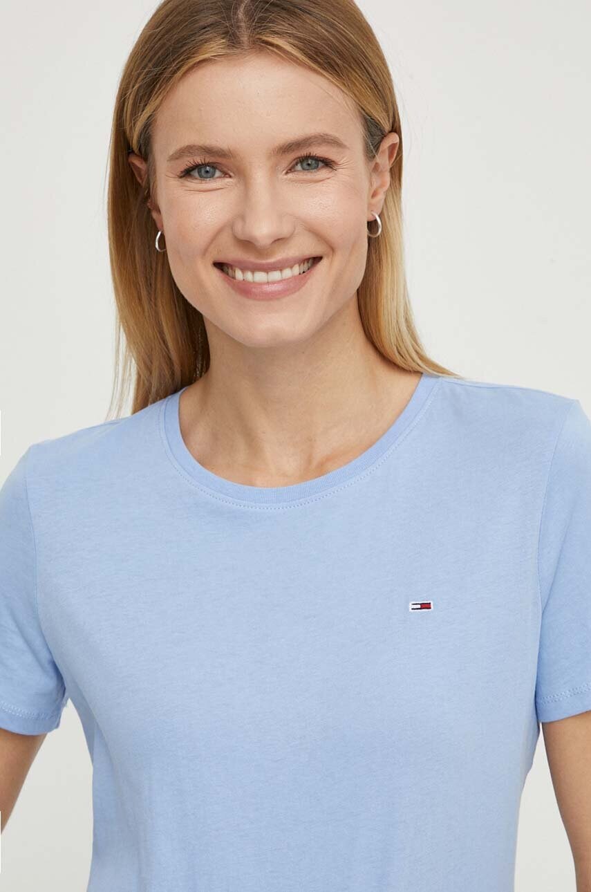 

Памучна тениска Tommy Jeans в синьо, Син