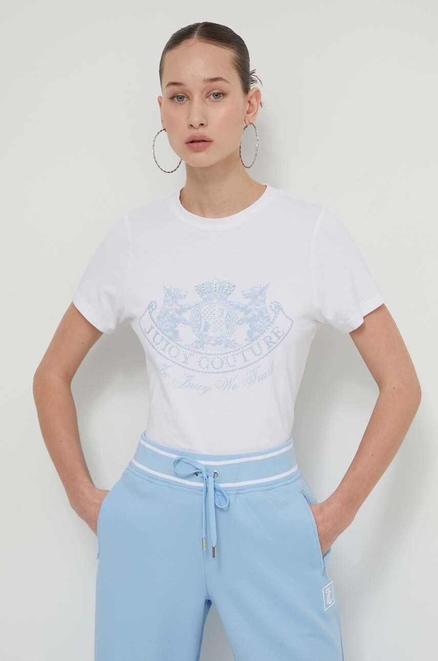 Juicy Couture tricou femei, culoarea alb