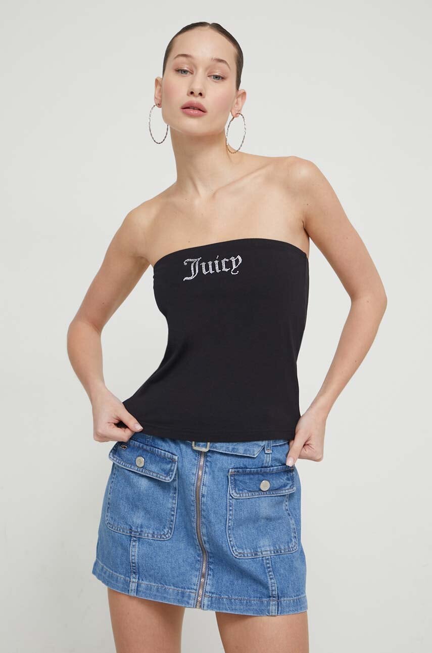 Juicy Couture top femei, culoarea negru, cu spate descoperit Juicy Couture top femei, culoarea negru, cu spate descoperit