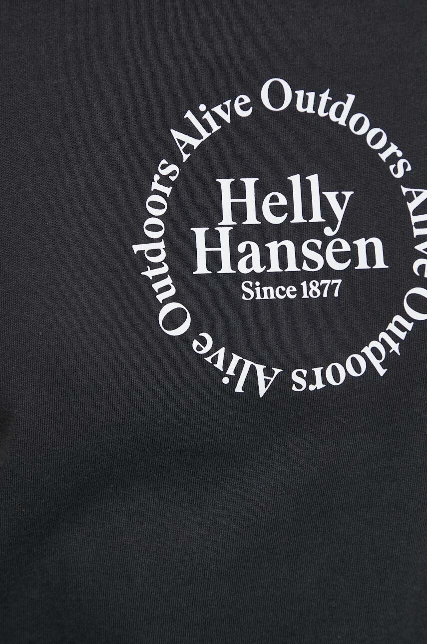 Бавовняна футболка Helly Hansen жіночий колір чорний 