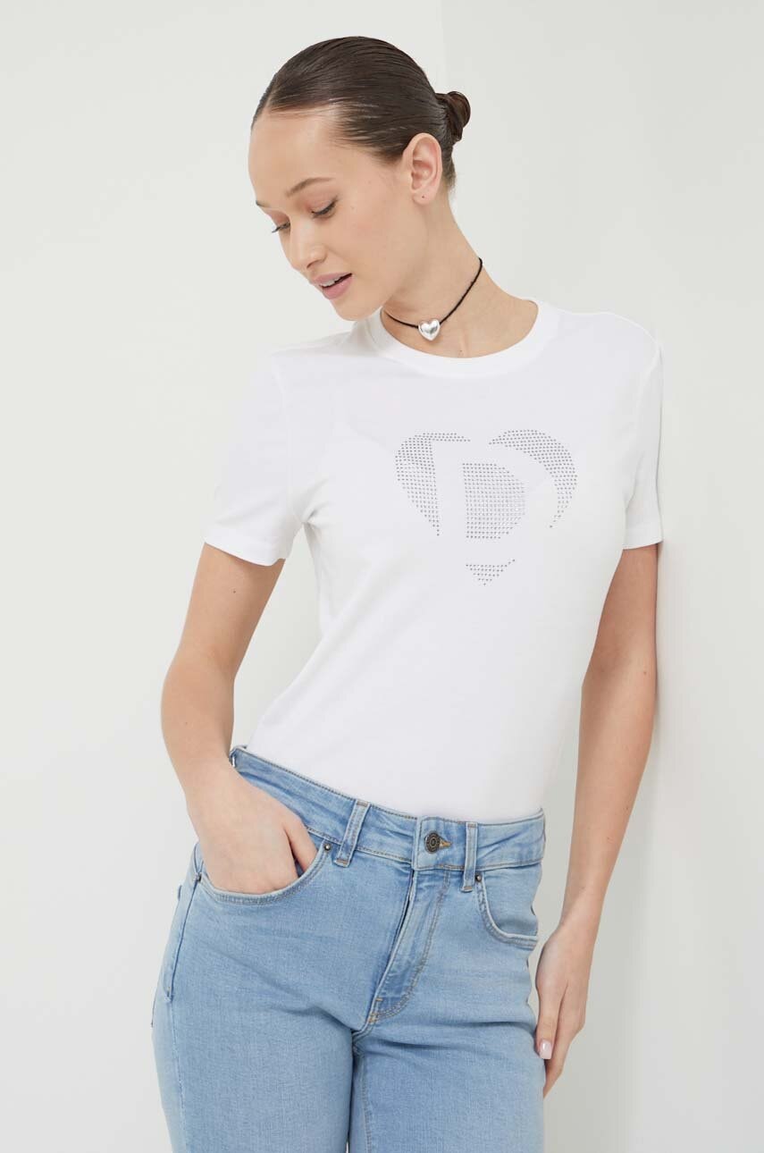 Desigual tricou femei, culoarea alb