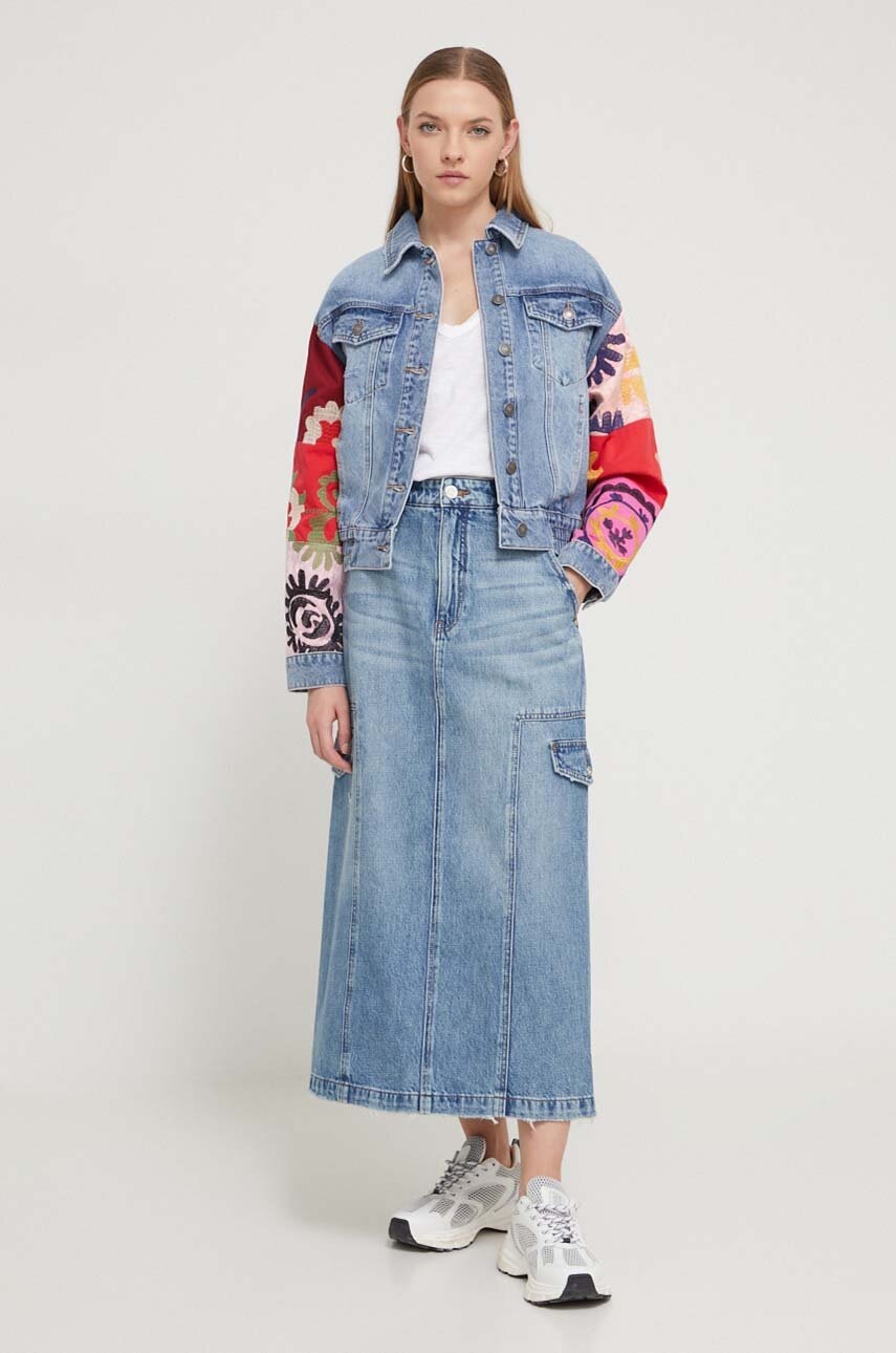 Βαμβακερό μπλουζάκι Desigual γυναικεία, χρώμα: άσπρο φωτογραφία