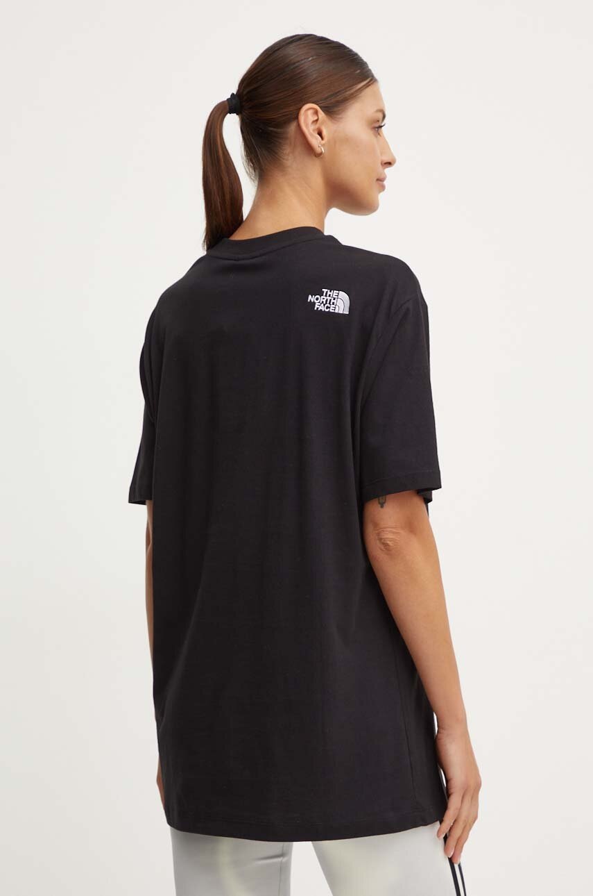 Βαμβακερό μπλουζάκι The North Face W S/S Essential Oversize Tee γυναικείο, χρώμα: μαύρο, NF0A87NQJK31 φωτογραφία