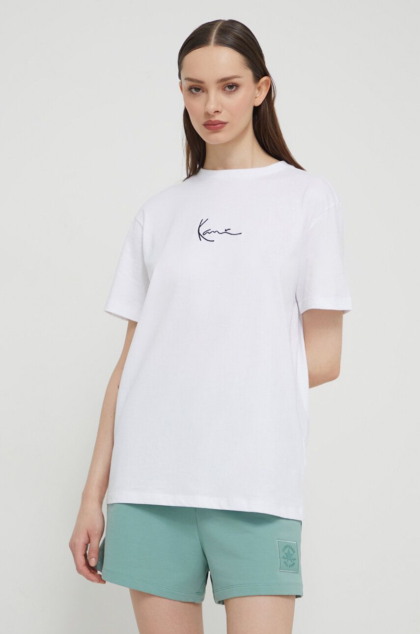 Karl Kani tricou din bumbac femei, culoarea alb