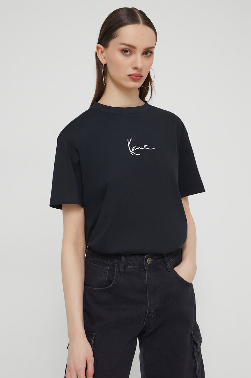 Karl Kani tricou din bumbac femei, culoarea negru
