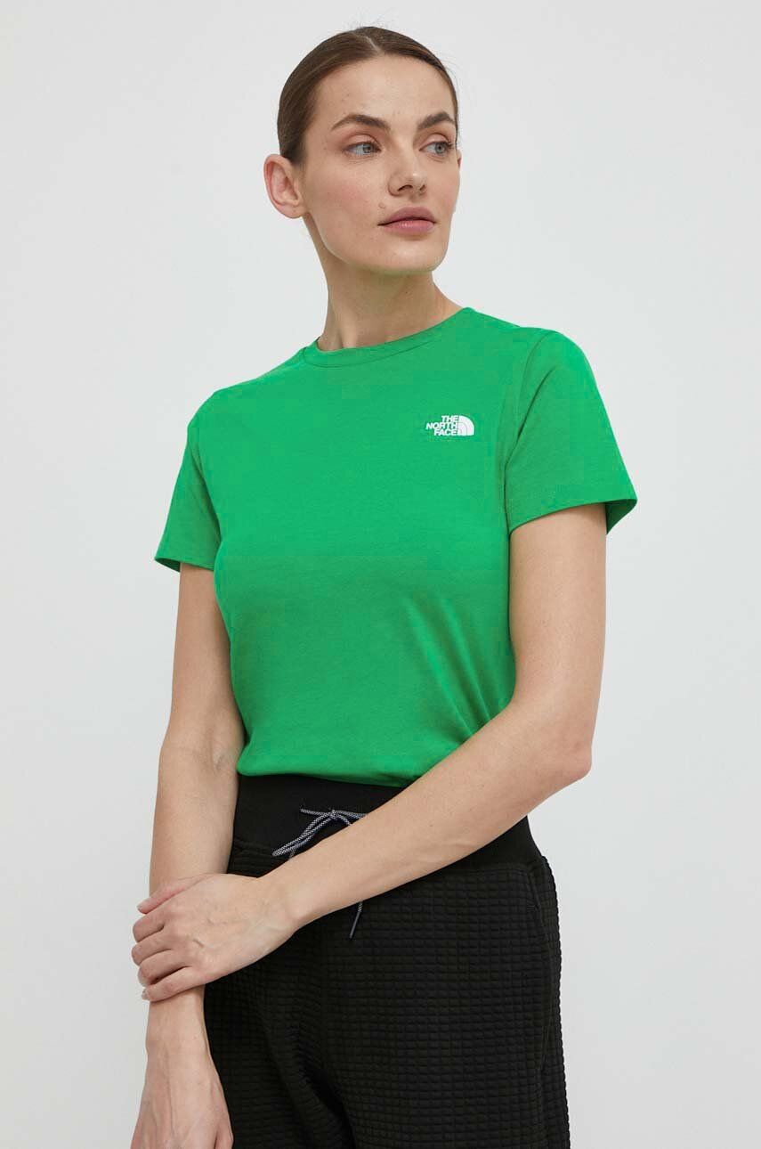 The North Face tricou femei, culoarea verde, NF0A87NHPO81