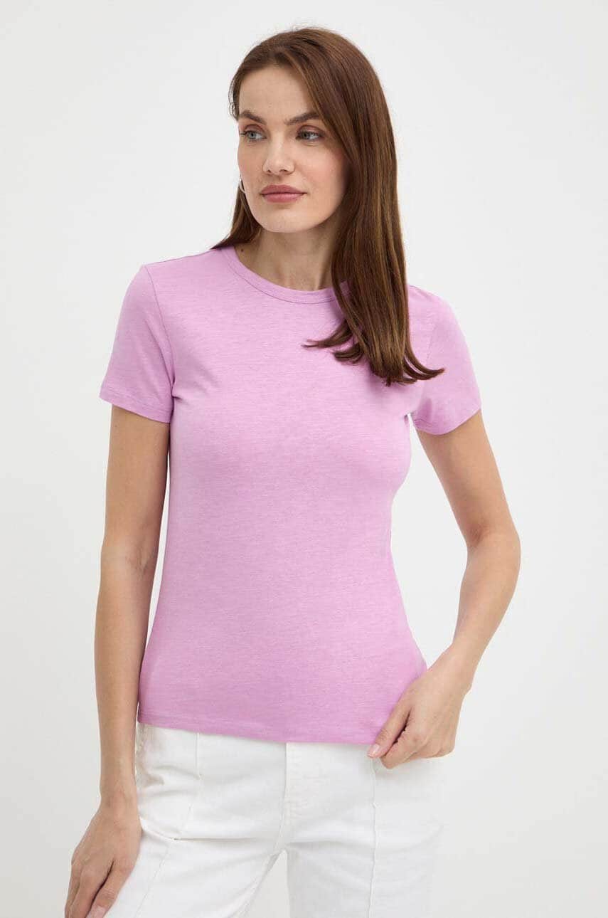 Boss Orange tricou din bumbac femei, culoarea roz, 50504201