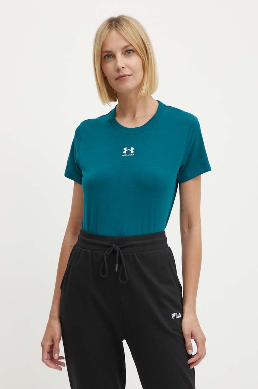 Under Armour tricou femei, culoarea verde