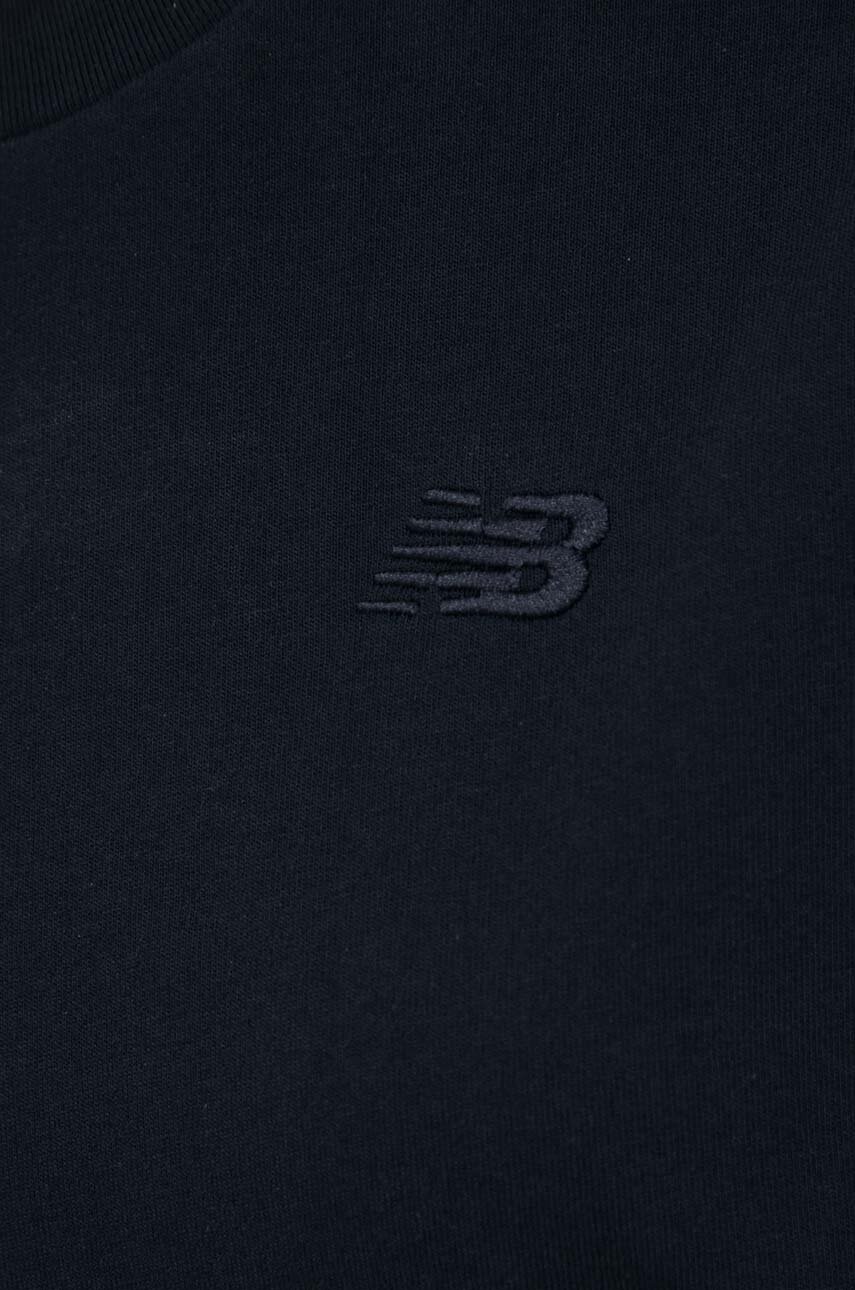 Βαμβακερό μπλουζάκι New Balance γυναικείο, χρώμα: μαύρο, WT41501BK φωτογραφία