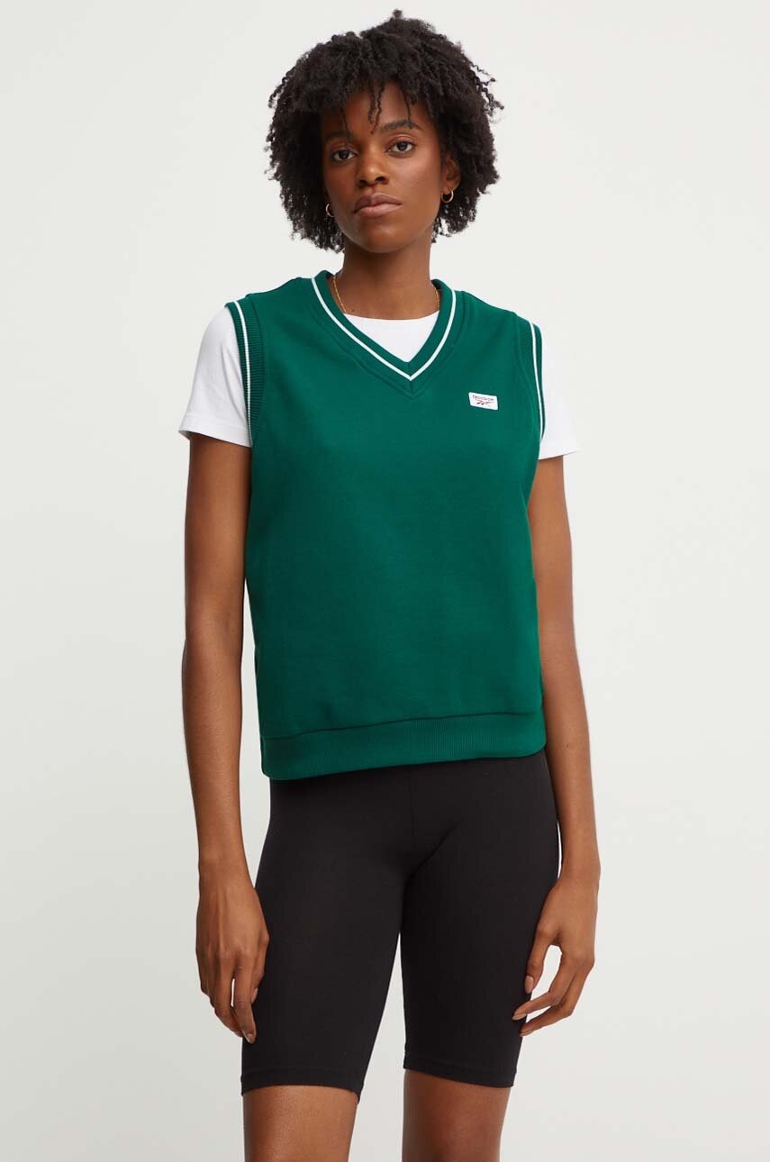 Reebok Classic top Classics Retro Court femei, culoarea verde, 100075522