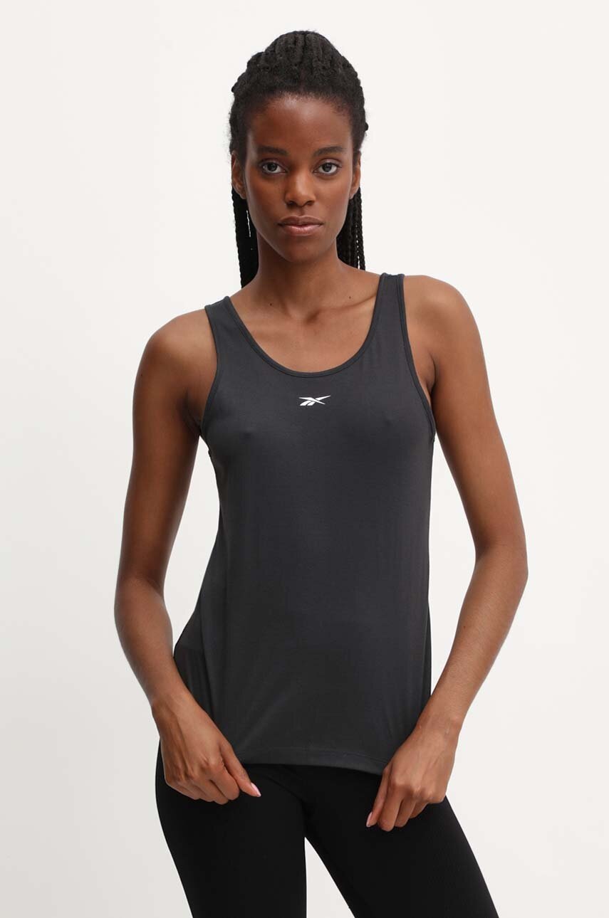 

Топ за трениране Reebok Identity Training Supremium в черно 100075422, Черен
