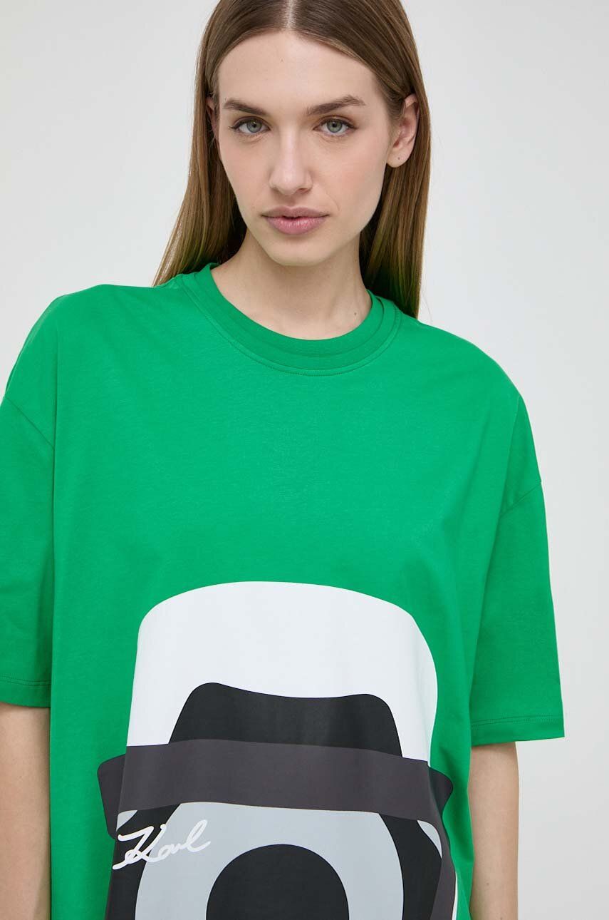Karl Lagerfeld tricou din bumbac x Darcel Disappoints femei, culoarea verde