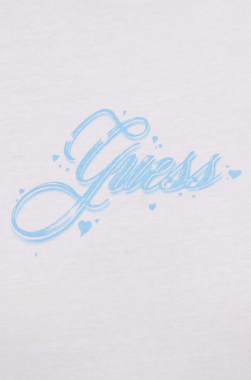 Βαμβακερό μπλουζάκι Guess Originals γυναικεία, χρώμα: άσπρο φωτογραφία