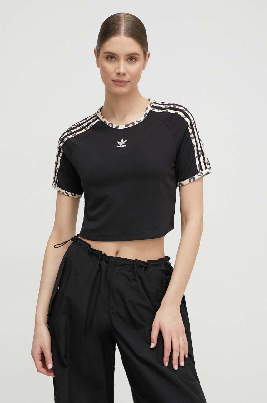 Μπλουζάκι adidas Originals χρώμα: μαύρο IY7062 φωτογραφία