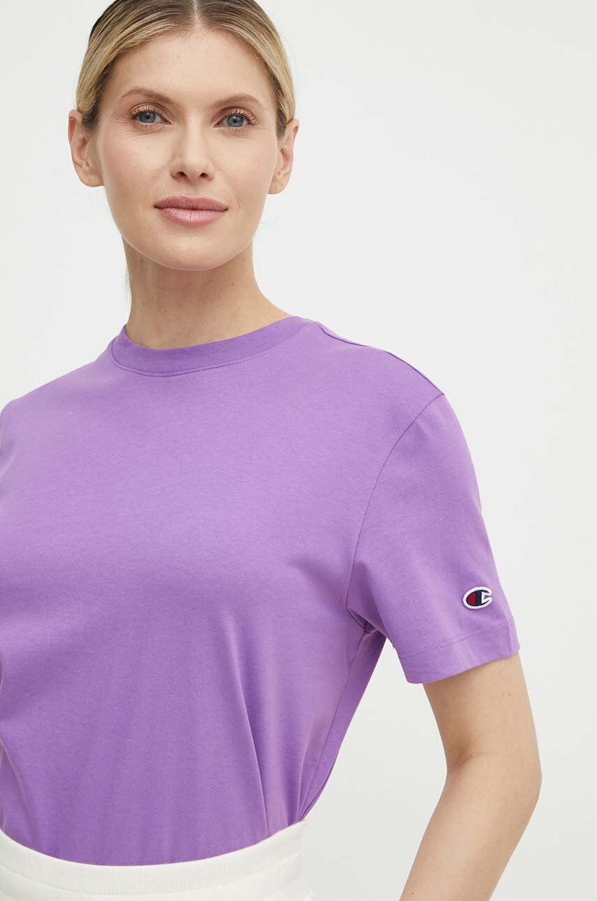 Champion tricou din bumbac femei, culoarea violet, 117207